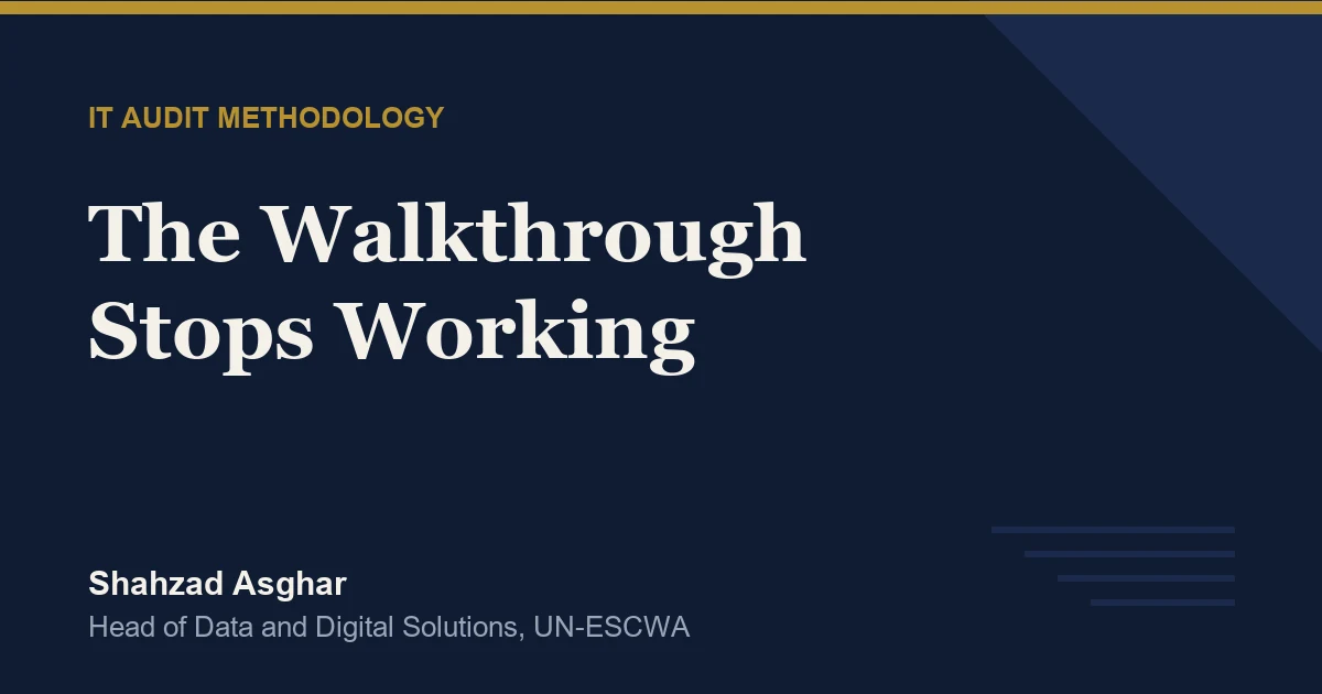 The Walkthrough Stops Working: IT Audit Methodology for AI Systems